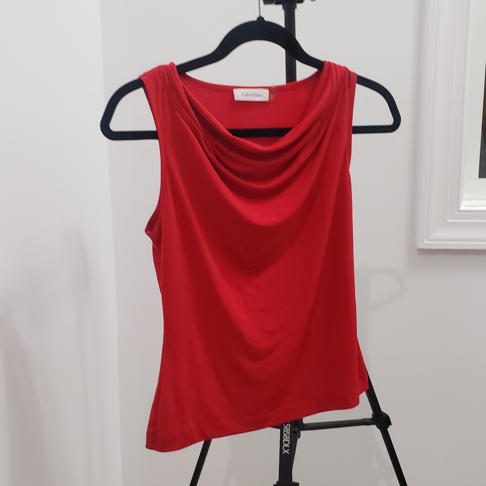 Calvin Klein Red Sleeveless Top